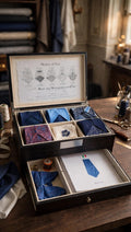 Scatola d'ebano con cravatte bespoke